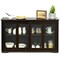 Wood Buffet Sideboard Cabinet with Glass Sliding Doors and 2 Storage Shelves for Kitchen or Dining